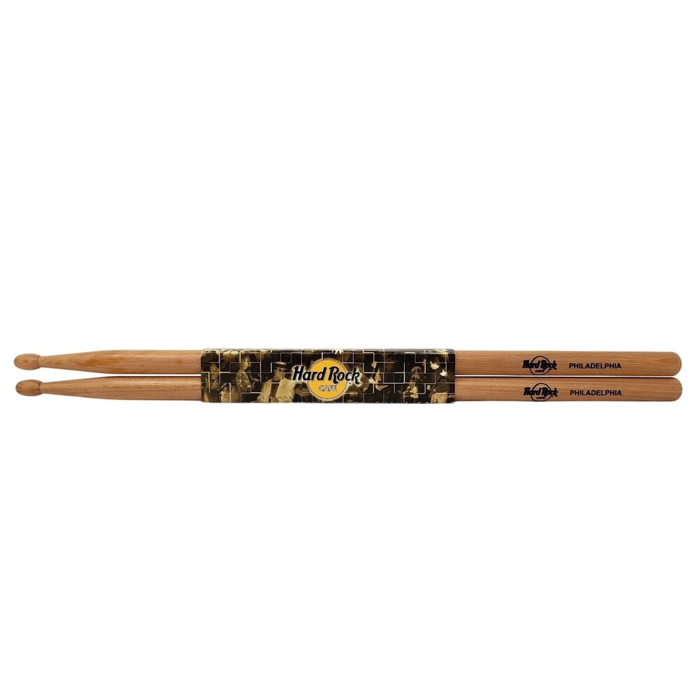 Hard Rock Cafe HRC 16" Matching Natural Wood Drum Sticks Philadelphia PA Philly